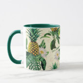 Het witte Lotus Pineapple Paradise-patroon Mok (Links)