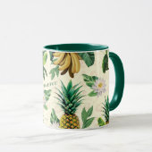 Het witte Lotus Pineapple Paradise-patroon Mok (Voorkant rechts)