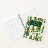 Het witte Lotus Pineapple Paradise-patroon Notitieboek (Binnen)