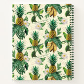 Het witte Lotus Pineapple Paradise-patroon Notitieboek (Achterkant)