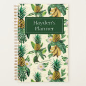 Het witte Lotus Pineapple Paradise-patroon Planner (Voorkant)