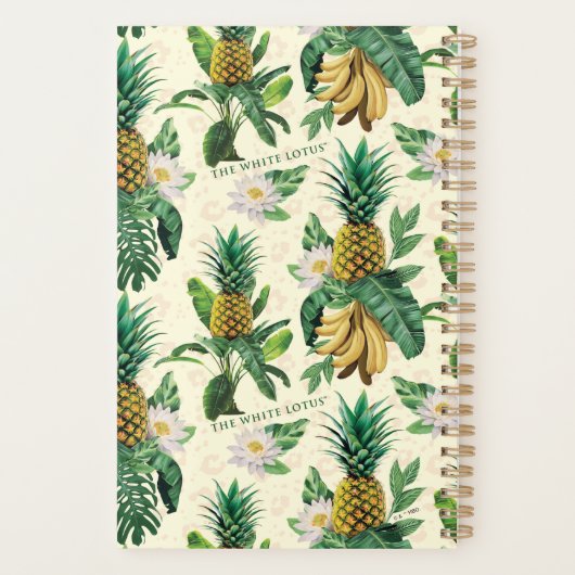 Het witte Lotus Pineapple Paradise-patroon Planner (Achterkant)