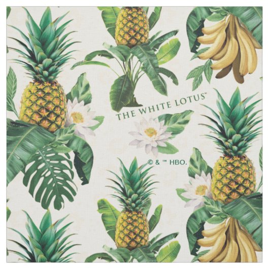 Het witte Lotus Pineapple Paradise-patroon Stof (Swatch)