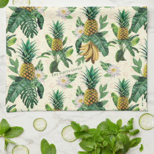 Het witte Lotus Pineapple Paradise-patroon Theedoek