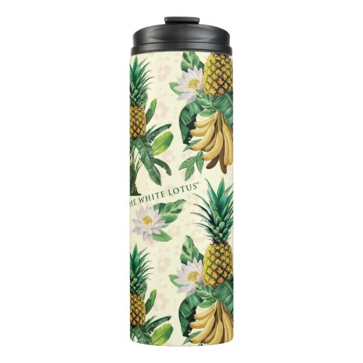 Het witte Lotus Pineapple Paradise-patroon Thermosbeker (Voorkant)