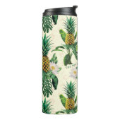 Het witte Lotus Pineapple Paradise-patroon Thermosbeker (Gedraaid links)