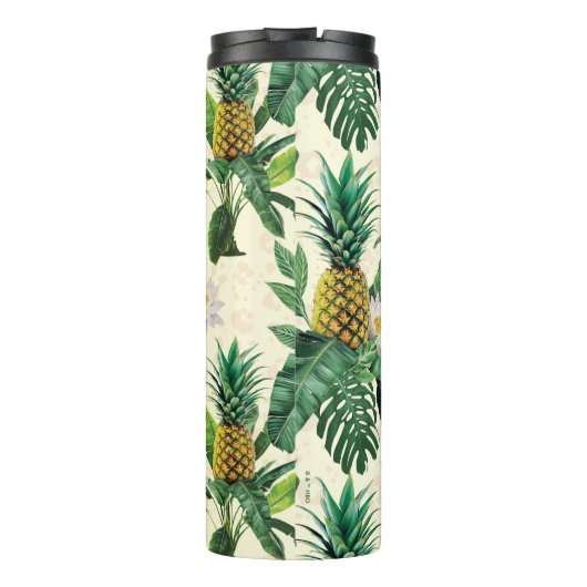 Het witte Lotus Pineapple Paradise-patroon Thermosbeker (Achterkant)