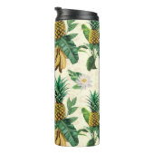Het witte Lotus Pineapple Paradise-patroon Thermosbeker (Geroteerd rechts)