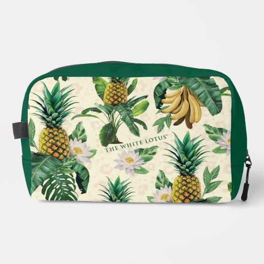 Het witte Lotus Pineapple Paradise-patroon Toilettasje (Voorkant)