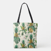 Het witte Lotus Pineapple Paradise-patroon Tote Bag (Achterkant)