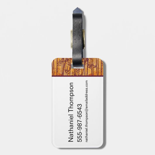 Het witte Lotus Sunset Safari patroon Bagagelabel (Achterkant verticaal)
