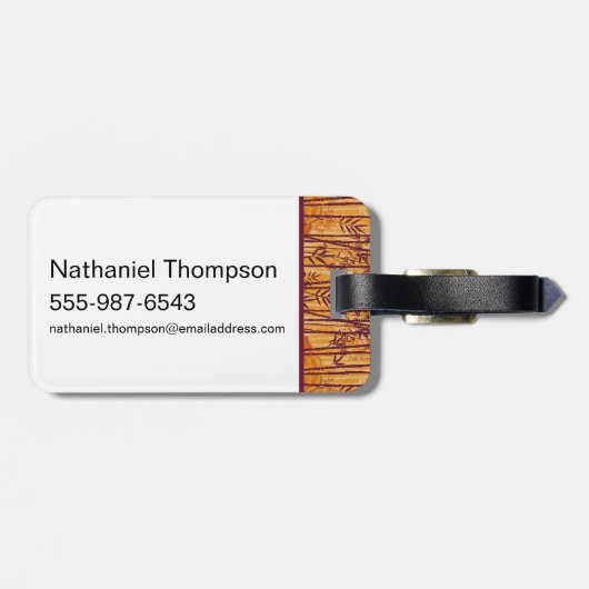 Het witte Lotus Sunset Safari patroon Bagagelabel (Achterkant horizontaal)