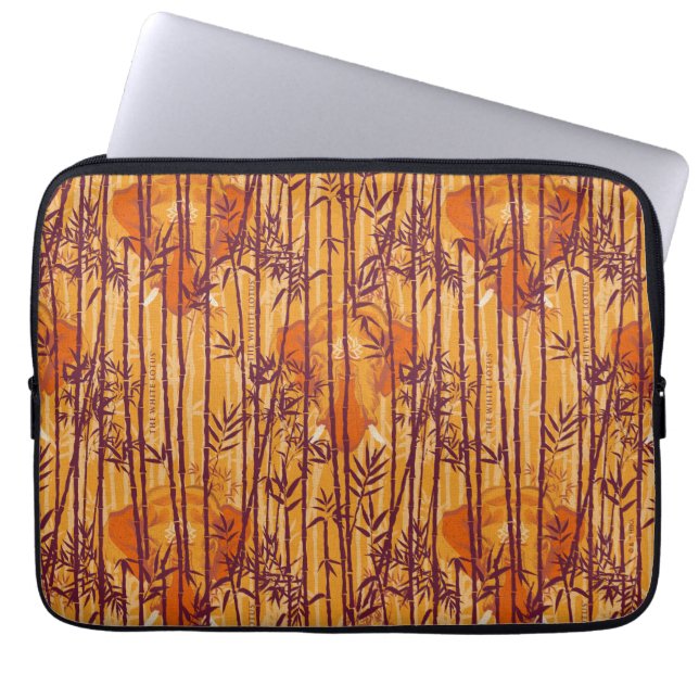 Het witte Lotus Sunset Safari patroon Laptop Sleeve (Voorkant)
