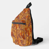 Het witte Lotus Sunset Safari patroon Sling Bag (Rechterhoek)