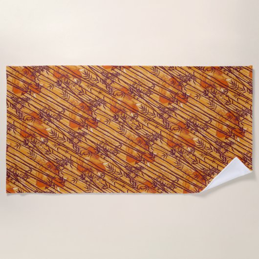 Het witte Lotus Sunset Safari patroon Strandlaken (Voorkant)