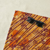 Het witte Lotus Sunset Safari patroon Strandlaken (In situ)