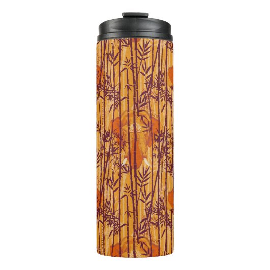 Het witte Lotus Sunset Safari patroon Thermosbeker (Voorkant)