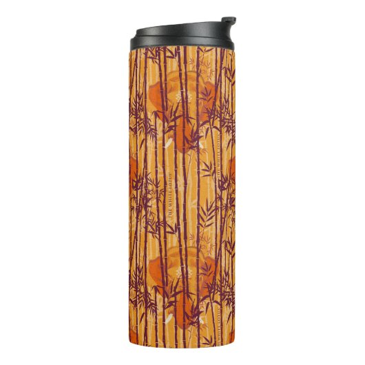 Het witte Lotus Sunset Safari patroon Thermosbeker (Gedraaid links)