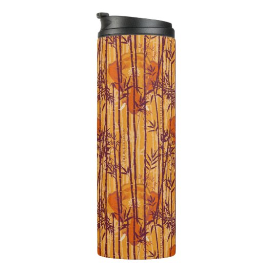 Het witte Lotus Sunset Safari patroon Thermosbeker (Geroteerd rechts)