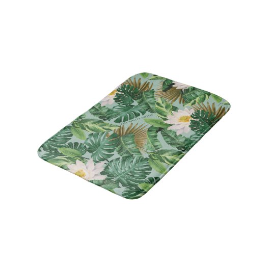 Het witte Lotus Tropical Canopy patroon Badmat (Gekanteld)