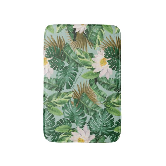 Het witte Lotus Tropical Canopy patroon Badmat (Voorkant Verticaal)