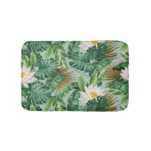 Het witte Lotus Tropical Canopy patroon Badmat (Voorkant)