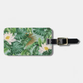 Het witte Lotus Tropical Canopy patroon Bagagelabel (Voorkant horizontaal)