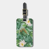 Het witte Lotus Tropical Canopy patroon Bagagelabel (Voorkant verticaal)