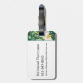 Het witte Lotus Tropical Canopy patroon Bagagelabel (Achterkant verticaal)