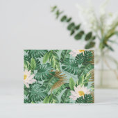 Het witte Lotus Tropical Canopy patroon Briefkaart (Staand voorkant)