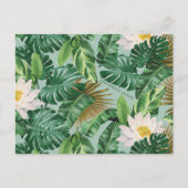 Het witte Lotus Tropical Canopy patroon Briefkaart (Voorkant)