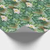 Het witte Lotus Tropical Canopy patroon Cadeaupapier (Hoek)