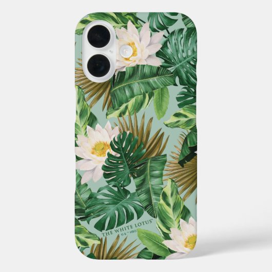 Het witte Lotus Tropical Canopy patroon Case-Mate iPhone Case (Achterkant)