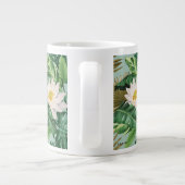 Het witte Lotus Tropical Canopy patroon Grote Koffiekop (Achterkant)