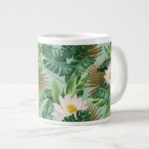 Het witte Lotus Tropical Canopy patroon Grote Koffiekop