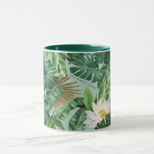 Het witte Lotus Tropical Canopy patroon Mok (Midden)