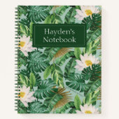 Het witte Lotus Tropical Canopy patroon Notitieboek (Voorkant)