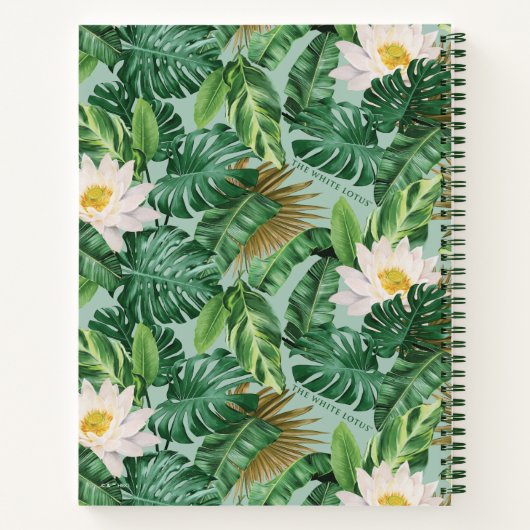 Het witte Lotus Tropical Canopy patroon Notitieboek (Achterkant)