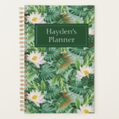 Het witte Lotus Tropical Canopy patroon Planner (Voorkant)