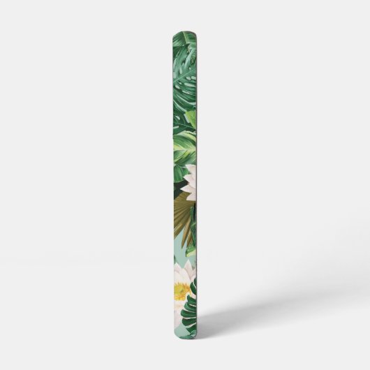 Het witte Lotus Tropical Canopy patroon Samsung Galaxy Hoesje (Linkerkant)