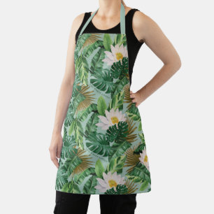 Het witte Lotus Tropical Canopy patroon Schort