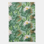 Het witte Lotus Tropical Canopy patroon Theedoek (Verticaal)
