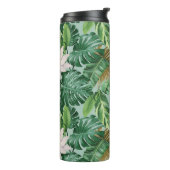 Het witte Lotus Tropical Canopy patroon Thermosbeker (Gedraaid links)