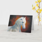 Het "witte Magische" Wenskaart van het Paard Kaart (Gele Bloem)