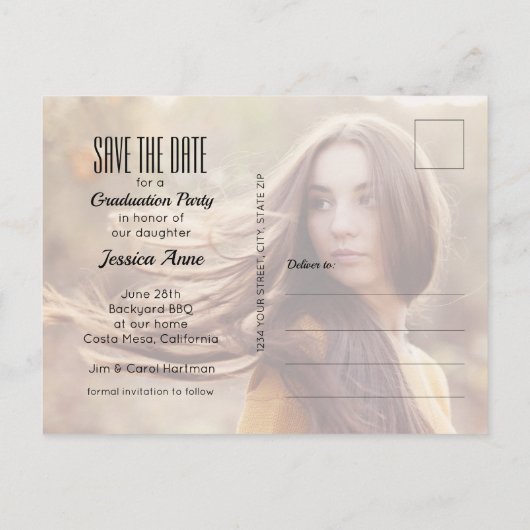 Het witte Manuscript AFSTUDEREN Foto sparen de Dat Briefkaart (Achterkant)