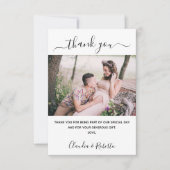 Het witte manuscript van de foto van het huwelijk  bedankkaart (Voorkant)