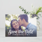 Het witte Manuscript van de terugkeer sparen de Da Save The Date (Staand voorkant)