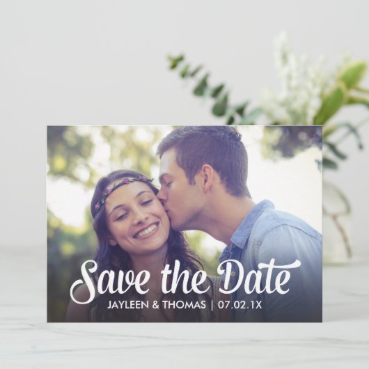 Het witte Manuscript van de terugkeer sparen de Da Save The Date (Staand voorkant)