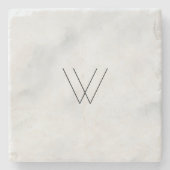Het Witte Marmer van het monogram Stenen Onderzetter (Voorkant)