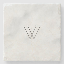 Het Witte Marmer van het monogram Stenen Onderzetter